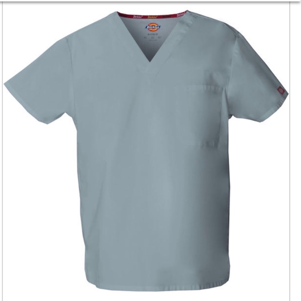 NWT. Dickies Scrub Unisex Vneck Top Grey